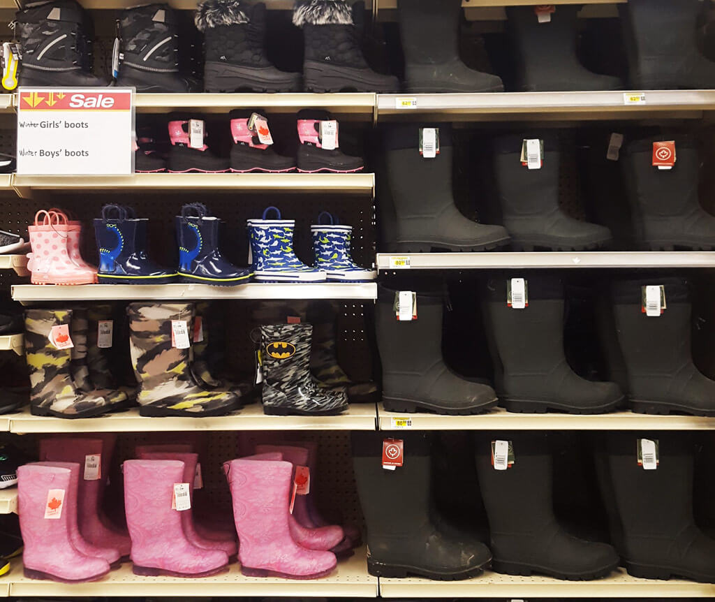 adults and children size rain boots